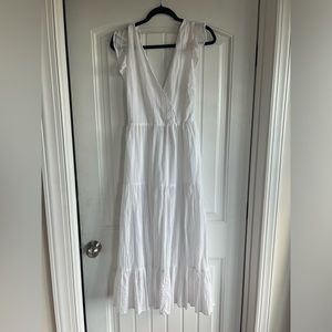 Zara White maxi dress-Small |NWOT| Cotton linen blend